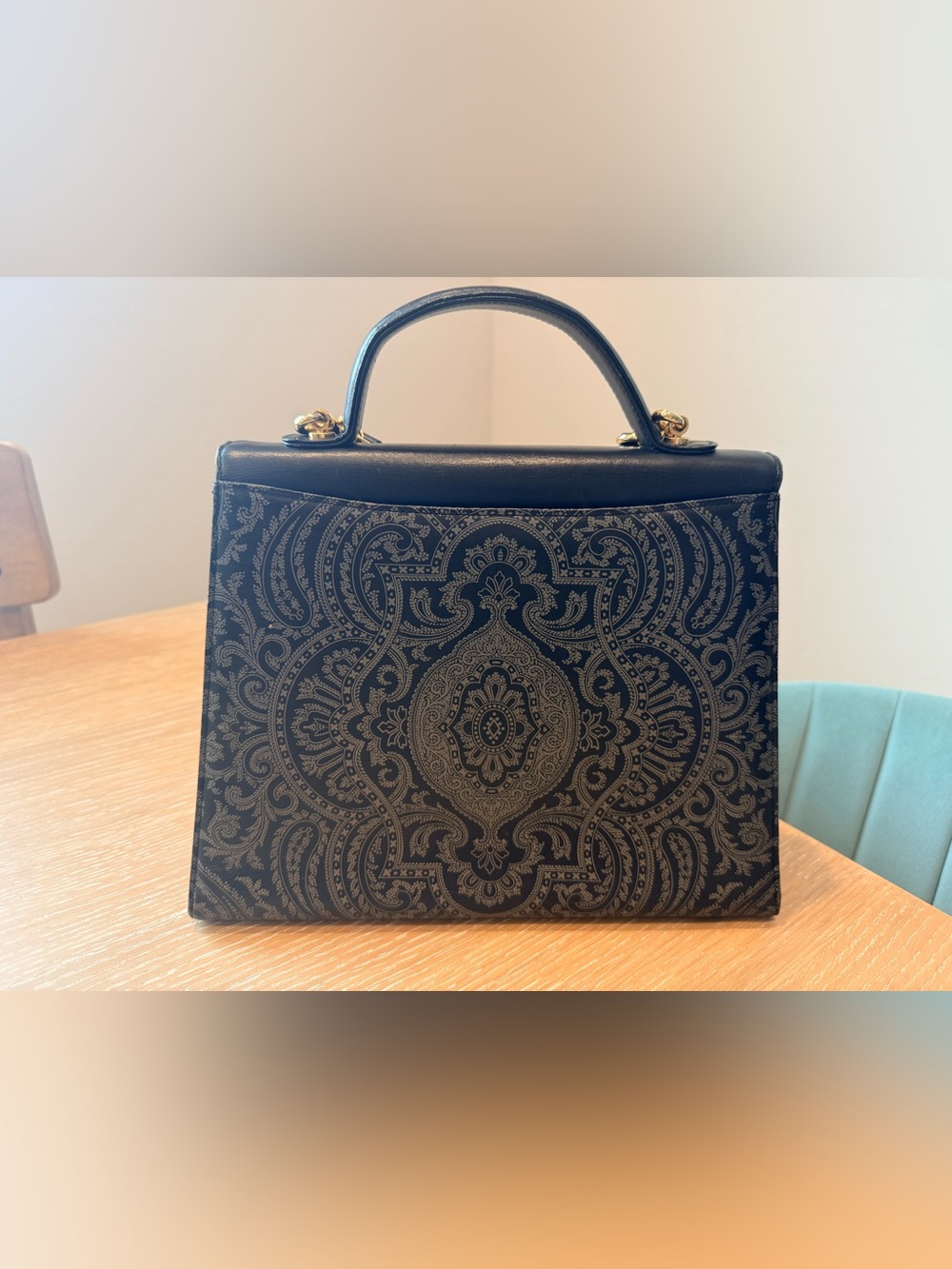 VINTAGE Valentino Garavani Archive Paisley Top Handle Satchel 2-Way Bag - Picture 2 of 10